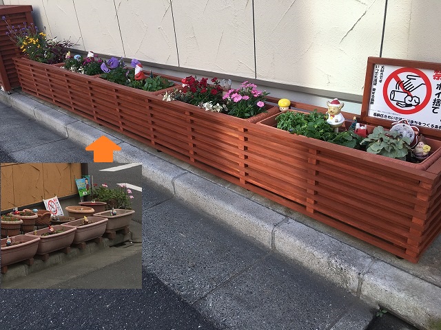 お客様より、母親が花を植える事が好きなので、作品のように見える装飾カバーの依頼がありました。